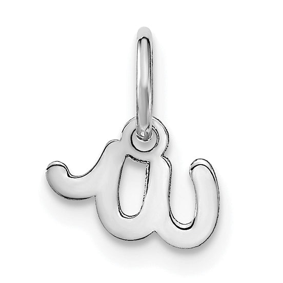 14K Weißgold 14kw Lower Gehäuse Buchstabe W Initiale Charm