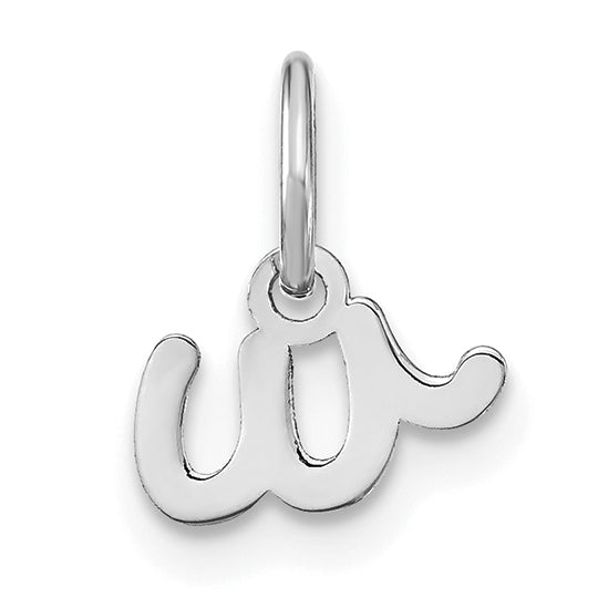 14K Weißgold 14kw Lower Gehäuse Buchstabe W Initiale Charm