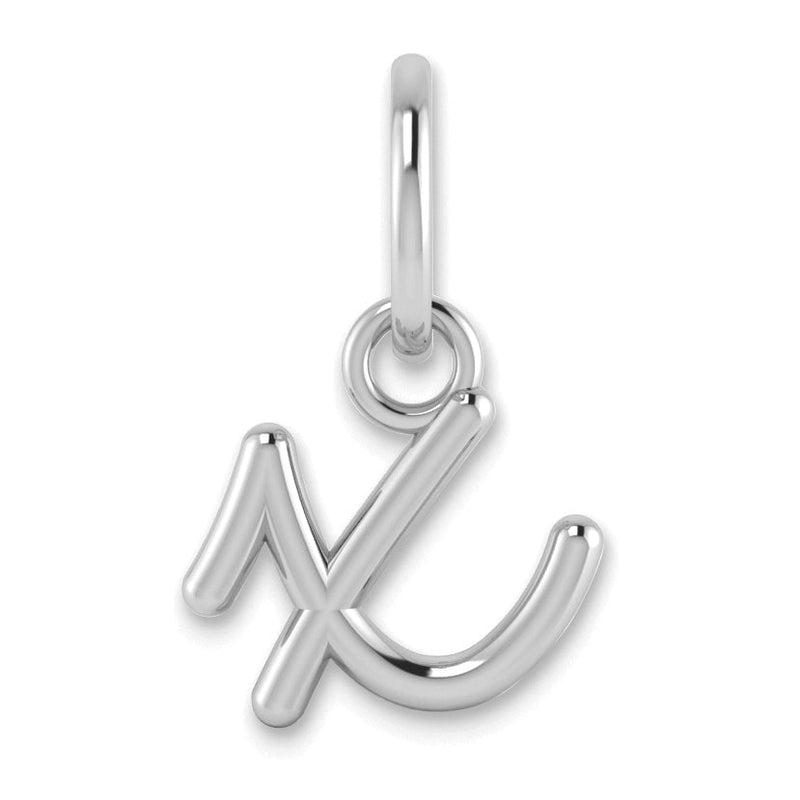 14K Weißgold 14kw Lower Gehäuse Buchstabe X Initiale Charm