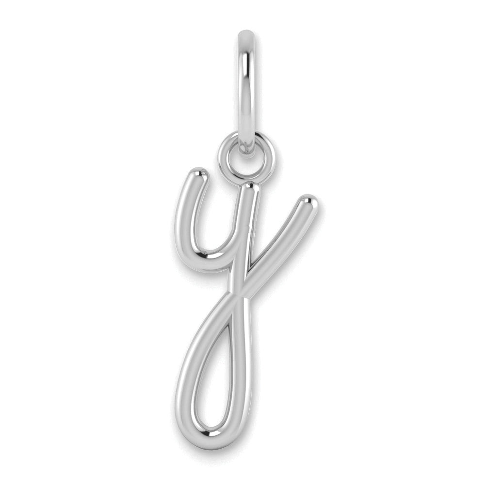 14K Weißgold 14kw Lower Gehäuse Buchstabe Y Initiale Charm