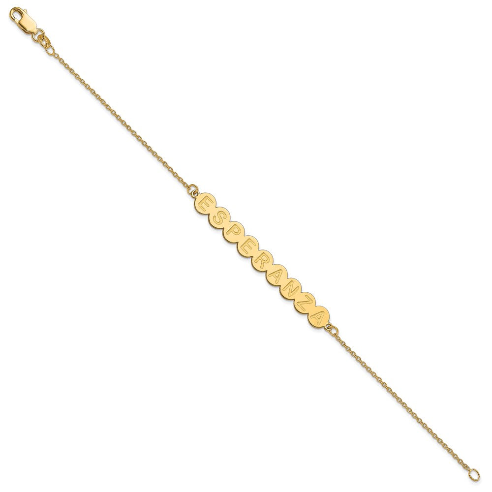 Vergoldet Sterlingsilber /gold 9 Buchstabe Blase Armband