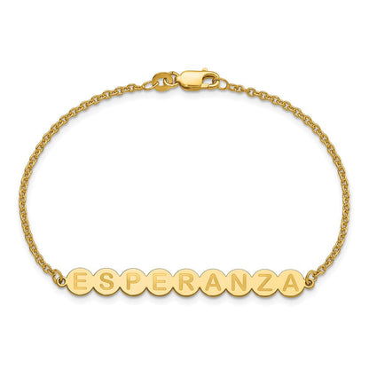 Vergoldet Sterlingsilber /gold 9 Buchstabe Blase Armband