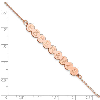 14K Roségold 9 Buchstabe Blase Armband