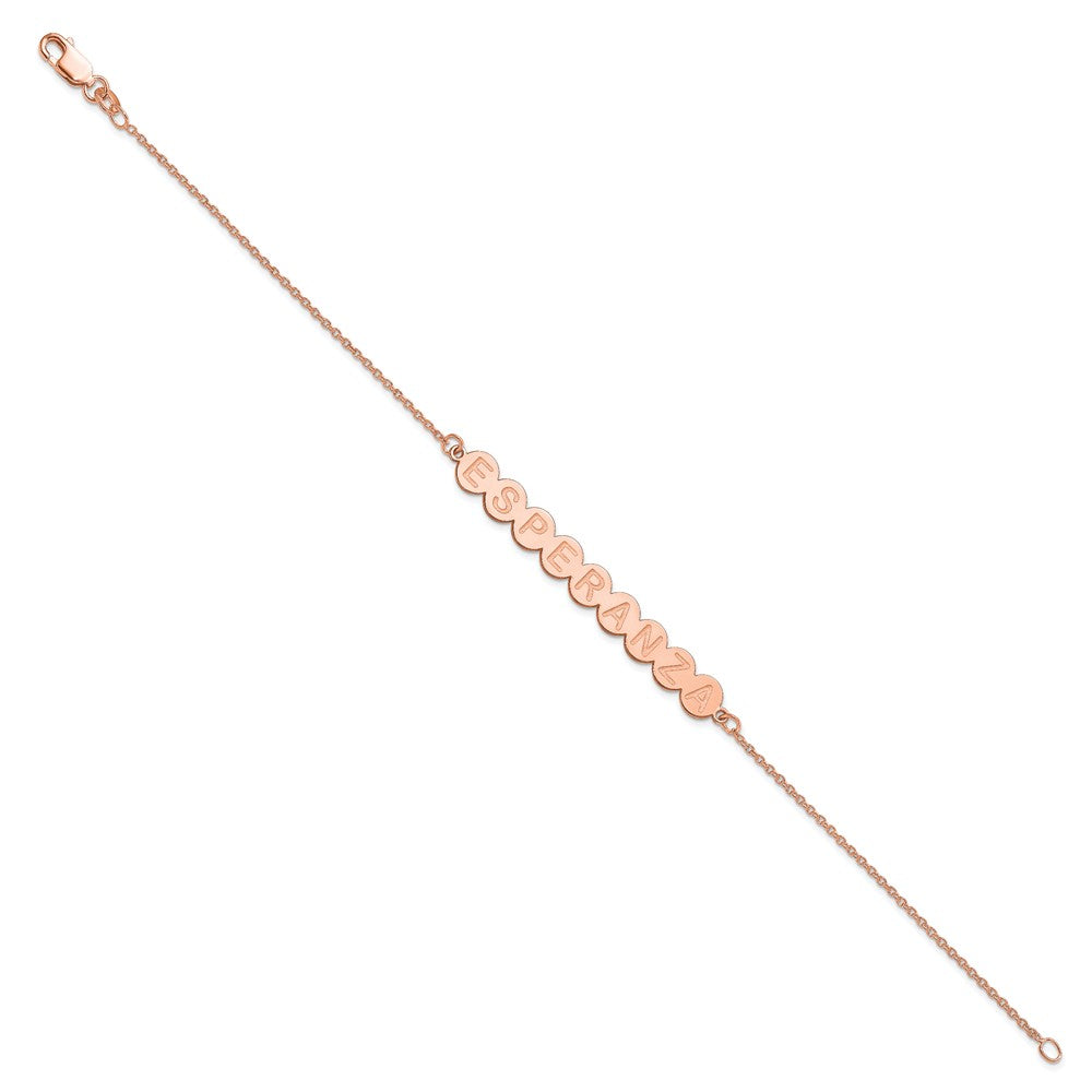 Roségoldbeschichtet Sterlingsilber /rose 9 Buchstabe Blase Armband