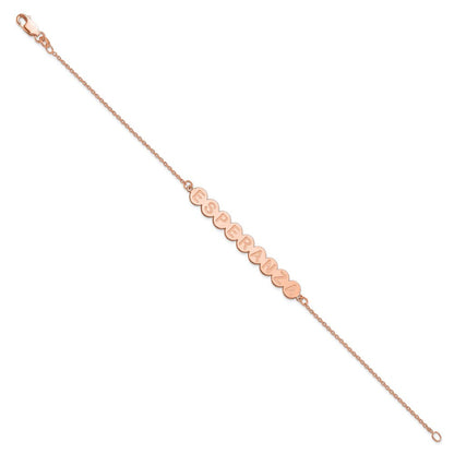 Roségoldbeschichtet Sterlingsilber /rose 9 Buchstabe Blase Armband