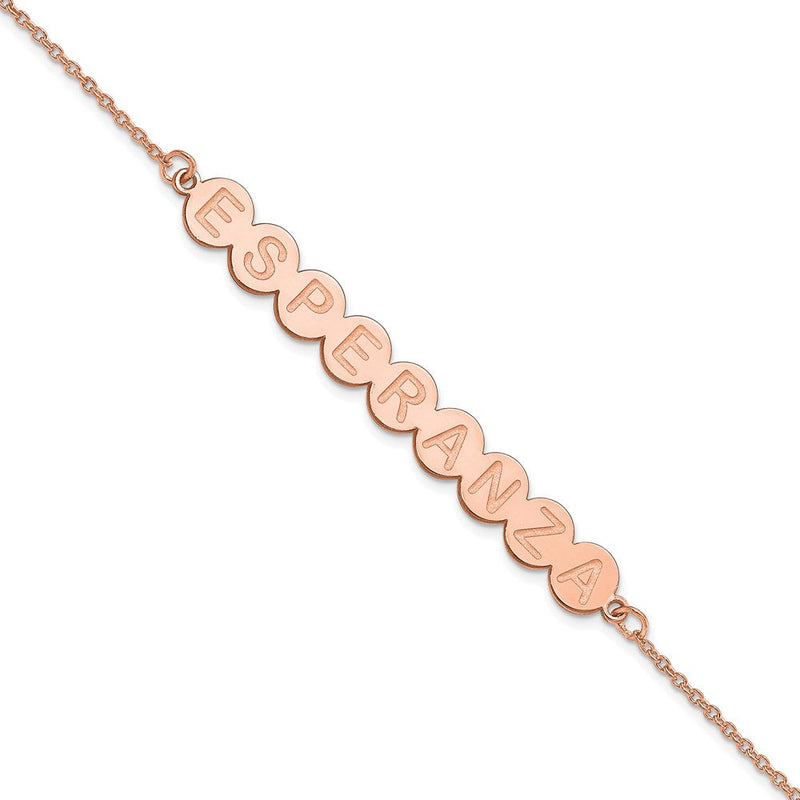 Roségoldbeschichtet Sterlingsilber /rose 9 Buchstabe Blase Armband