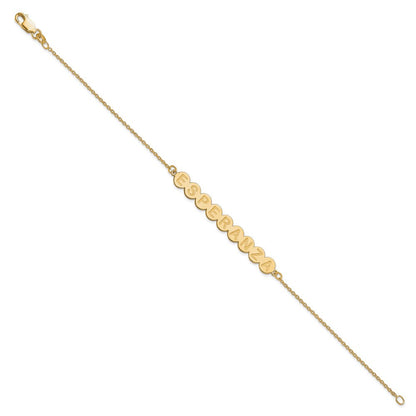 14K Gelbgold 9 Buchstabe Blase Armband