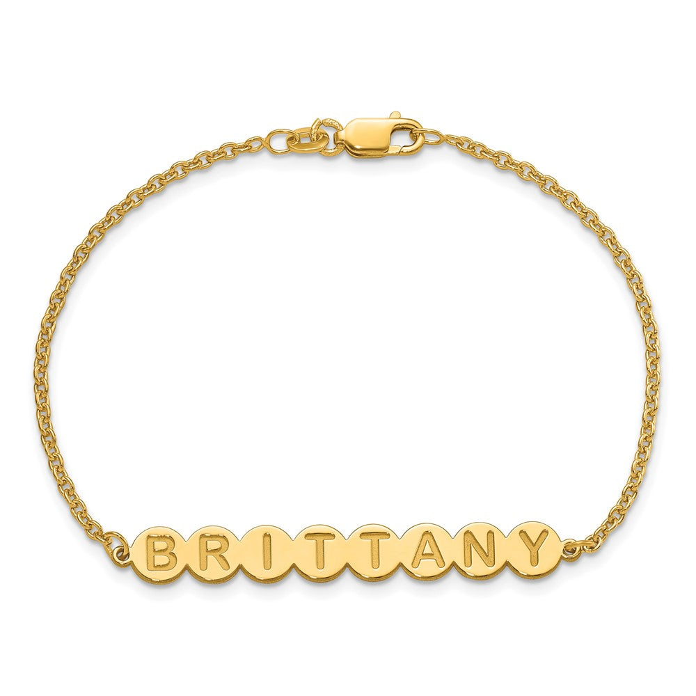 Vergoldet Sterlingsilber /gold 8 Buchstabe Blase Armband