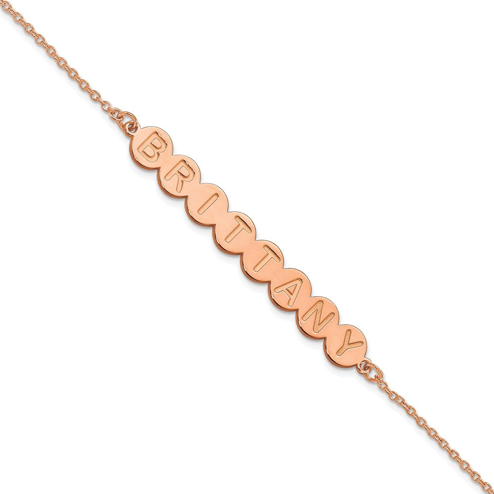 Roségoldbeschichtet Sterlingsilber /rose 8 Buchstabe Blase Armband