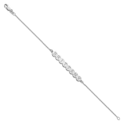 Sterlingsilber Silber/rhodiniert 8 Buchstabe Blase Armband