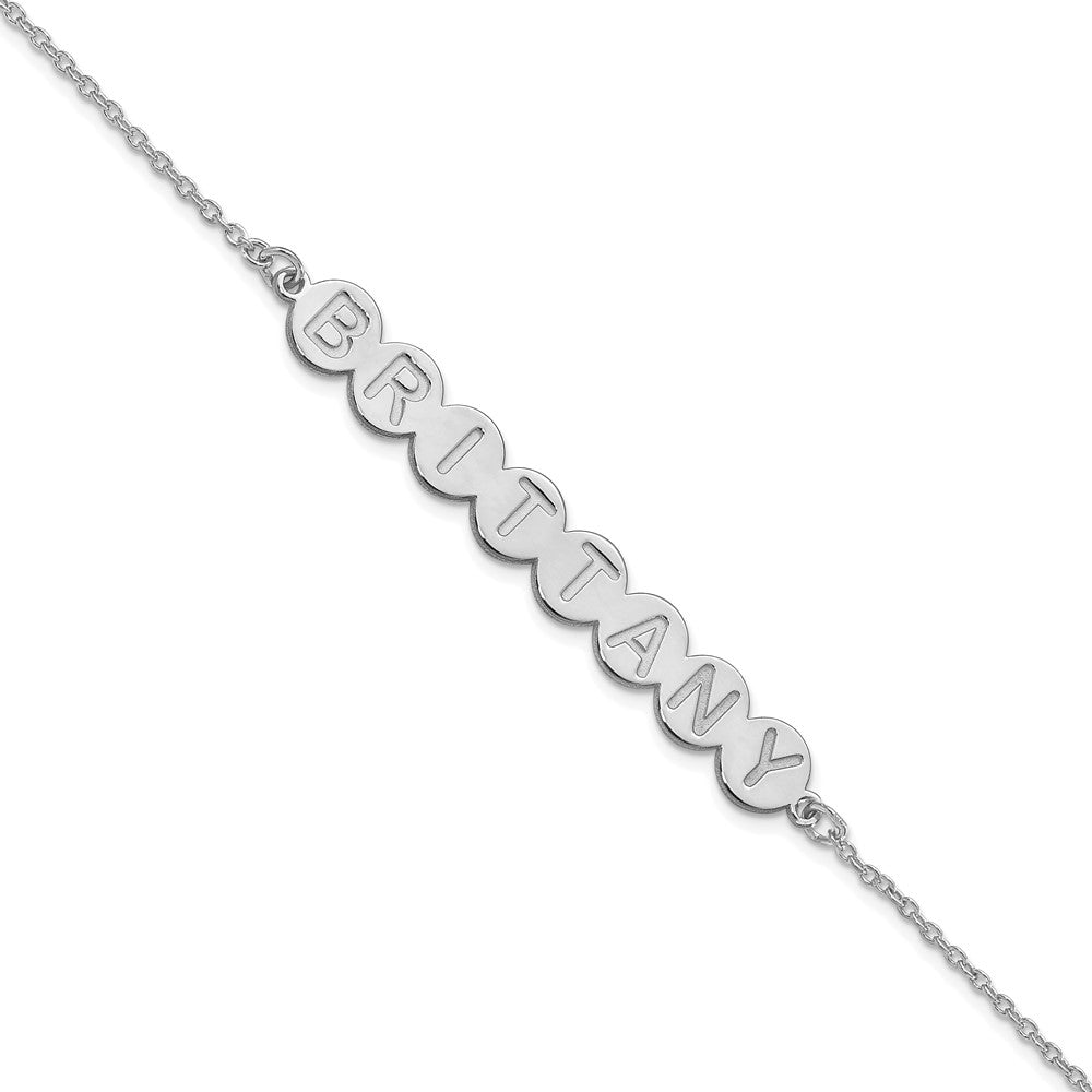 Sterlingsilber Silber/rhodiniert 8 Buchstabe Blase Armband