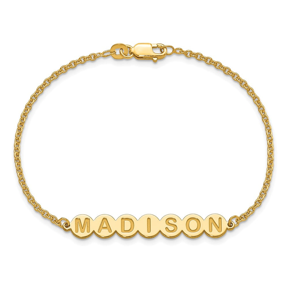 Vergoldet Sterlingsilber /gold 7 Buchstabe Blase Armband