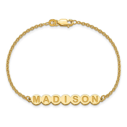 Vergoldet Sterlingsilber /gold 7 Buchstabe Blase Armband