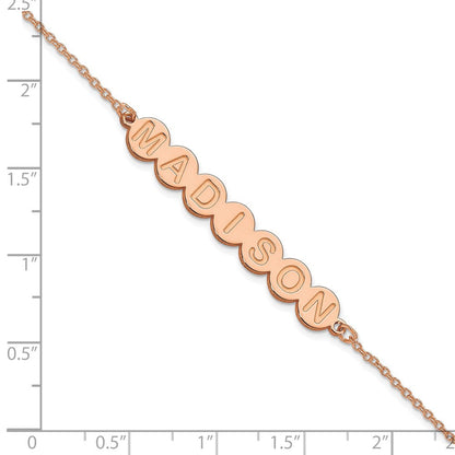 Roségoldbeschichtet Sterlingsilber /rose 7 Buchstabe Blase Armband