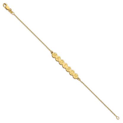 14K Gelbgold 7 Buchstabe Blase Armband