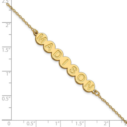 14K Gelbgold 7 Buchstabe Blase Armband