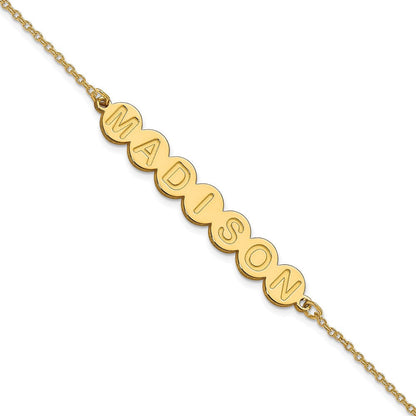 14K Gelbgold 7 Buchstabe Blase Armband
