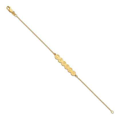 Vergoldet Sterlingsilber /gold 6 Buchstabe Blase Armband