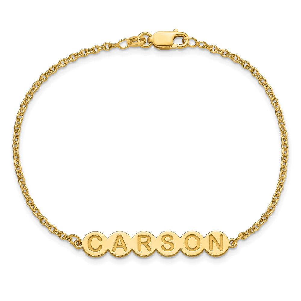 Vergoldet Sterlingsilber /gold 6 Buchstabe Blase Armband