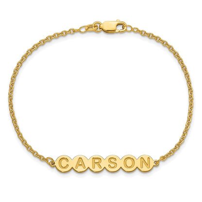 Vergoldet Sterlingsilber /gold 6 Buchstabe Blase Armband