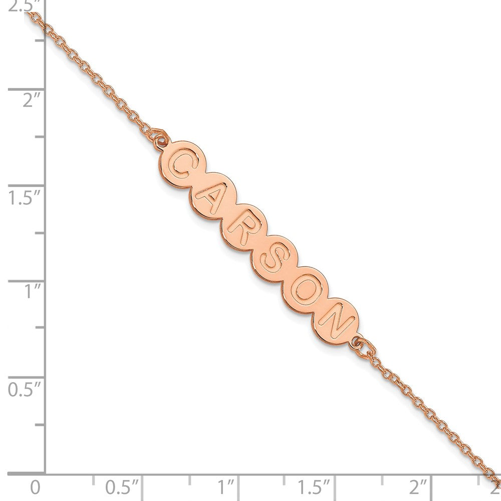 14K Roségold 6 Buchstabe Blase Armband