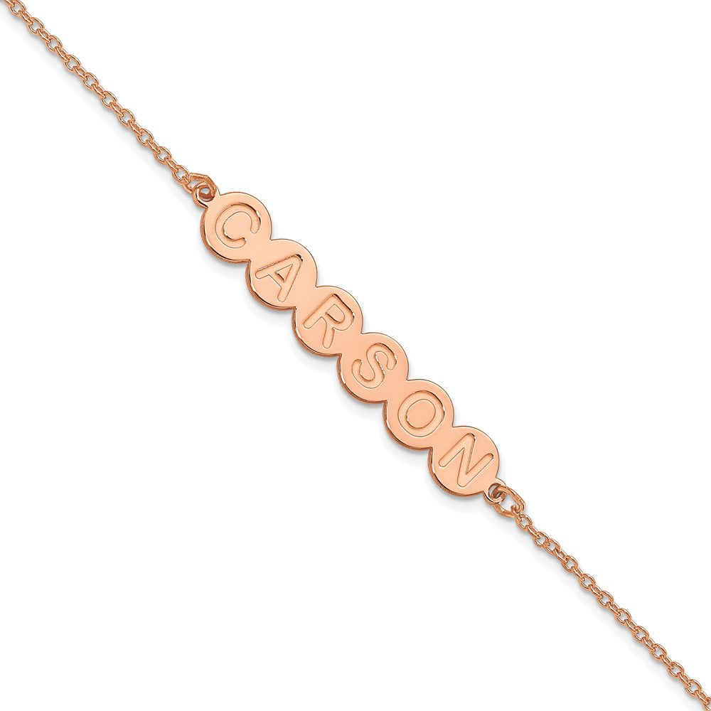 14K Roségold 6 Buchstabe Blase Armband