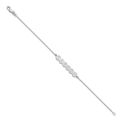 14K Weißgold 6 Buchstabe Blase Armband
