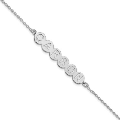 14K Weißgold 6 Buchstabe Blase Armband