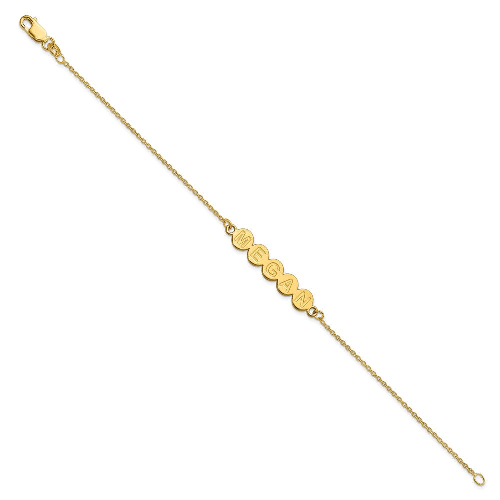 Vergoldet Sterlingsilber /gold 5 Buchstabe Blase Armband