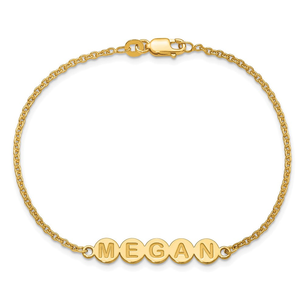 Vergoldet Sterlingsilber /gold 5 Buchstabe Blase Armband