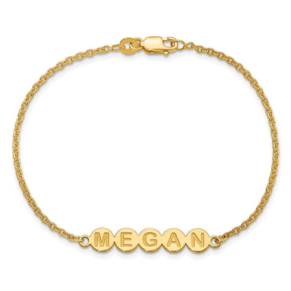 Vergoldet Sterlingsilber /gold 5 Buchstabe Blase Armband