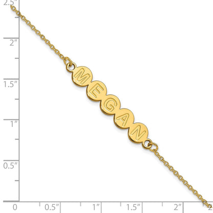Vergoldet Sterlingsilber /gold 5 Buchstabe Blase Armband