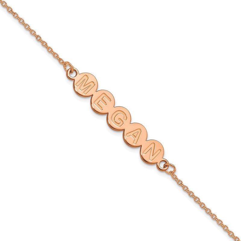 14K Roségold 5 Buchstabe Blase Armband