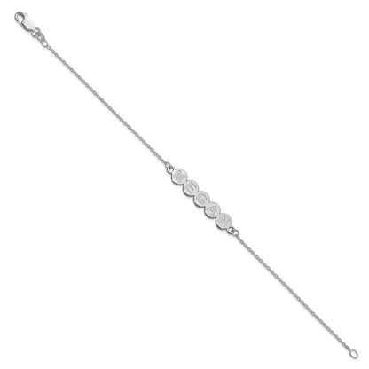 14K Weißgold 5 Buchstabe Blase Armband
