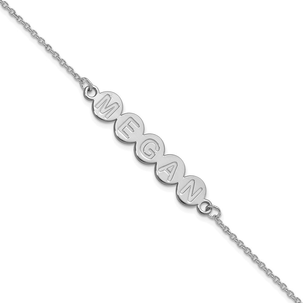 14K Weißgold 5 Buchstabe Blase Armband