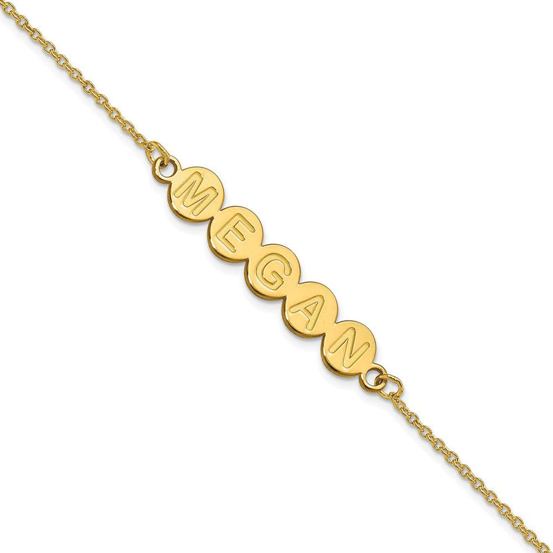 14K Gelbgold 5 Buchstabe Blase Armband