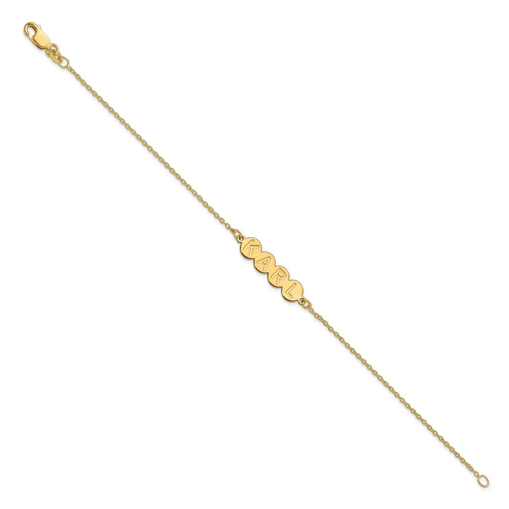 Vergoldet Sterlingsilber /gold 4 Buchstabe Blase Armband