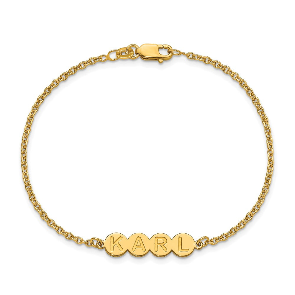 Vergoldet Sterlingsilber /gold 4 Buchstabe Blase Armband