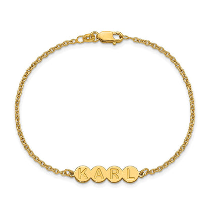 Vergoldet Sterlingsilber /gold 4 Buchstabe Blase Armband