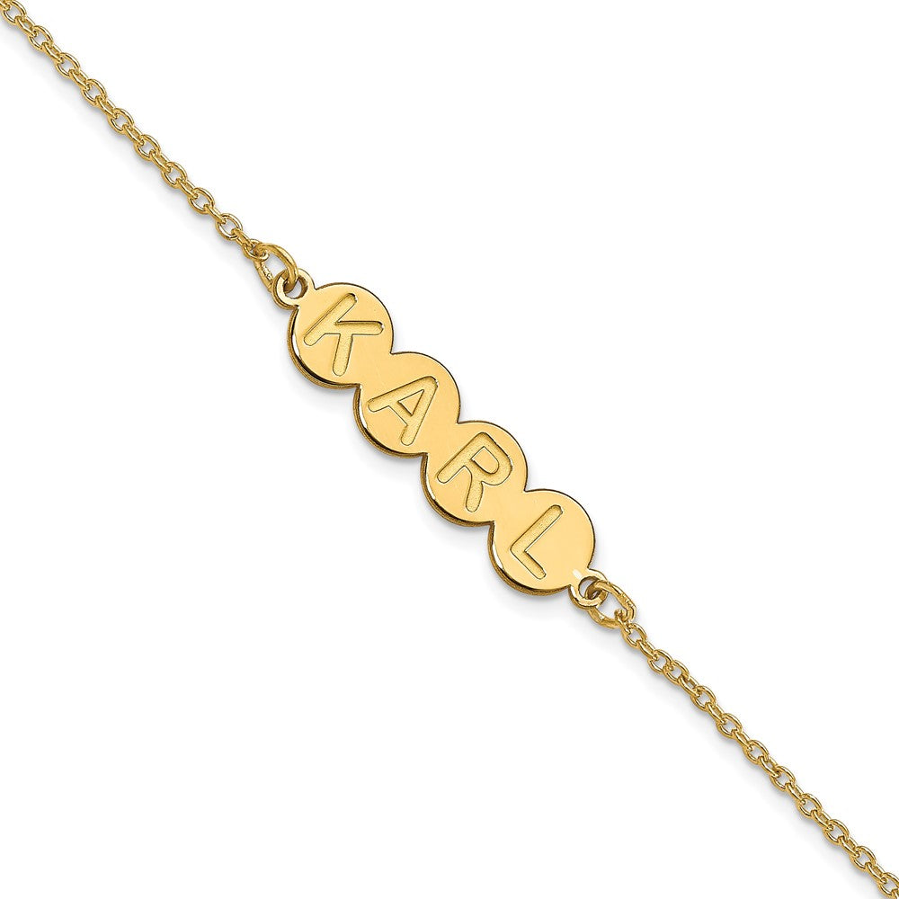 Vergoldet Sterlingsilber /gold 4 Buchstabe Blase Armband