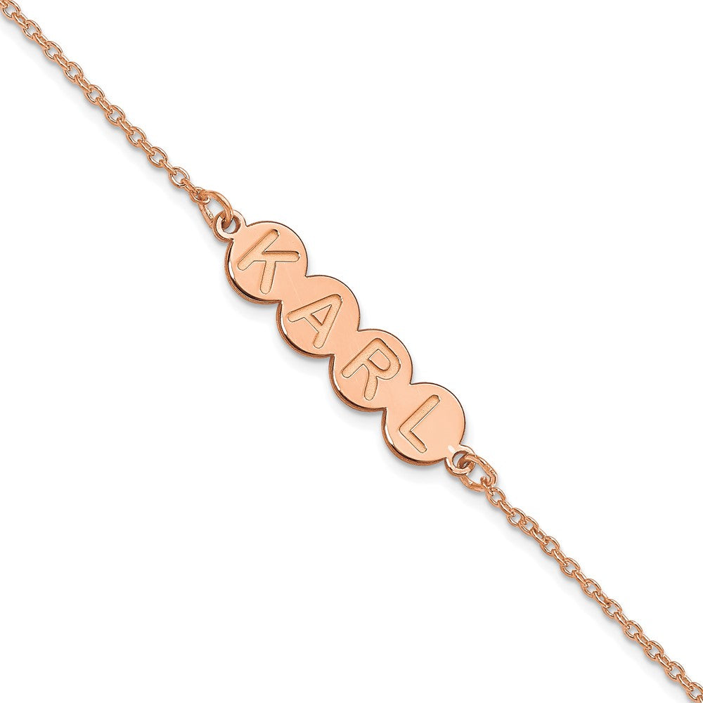 14K Roségold 4 Buchstabe Blase Armband