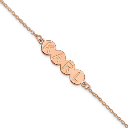 14K Roségold 4 Buchstabe Blase Armband