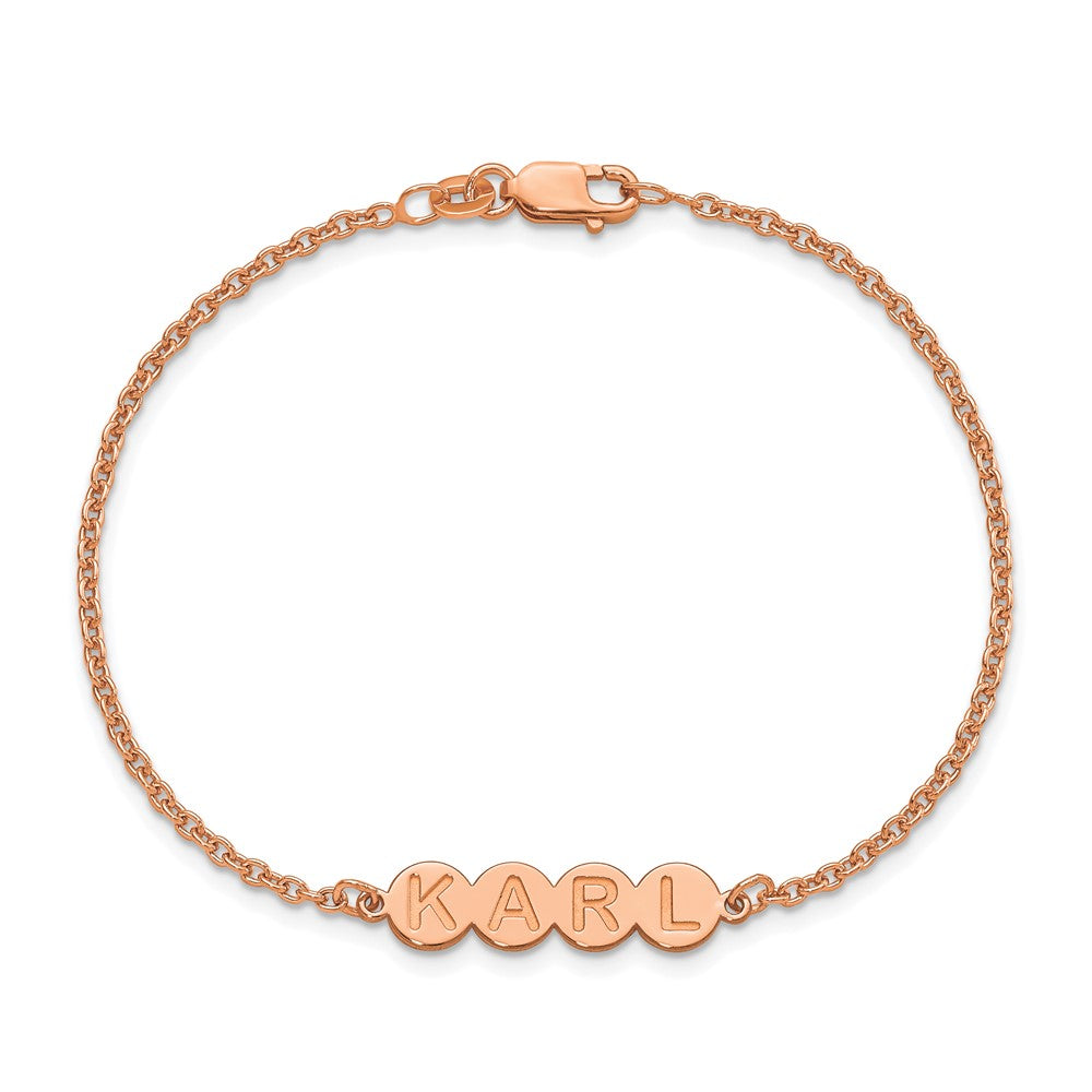 Roségoldbeschichtet Sterlingsilber /rose 4 Buchstabe Blase Armband