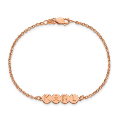 Roségoldbeschichtet Sterlingsilber /rose 4 Buchstabe Blase Armband