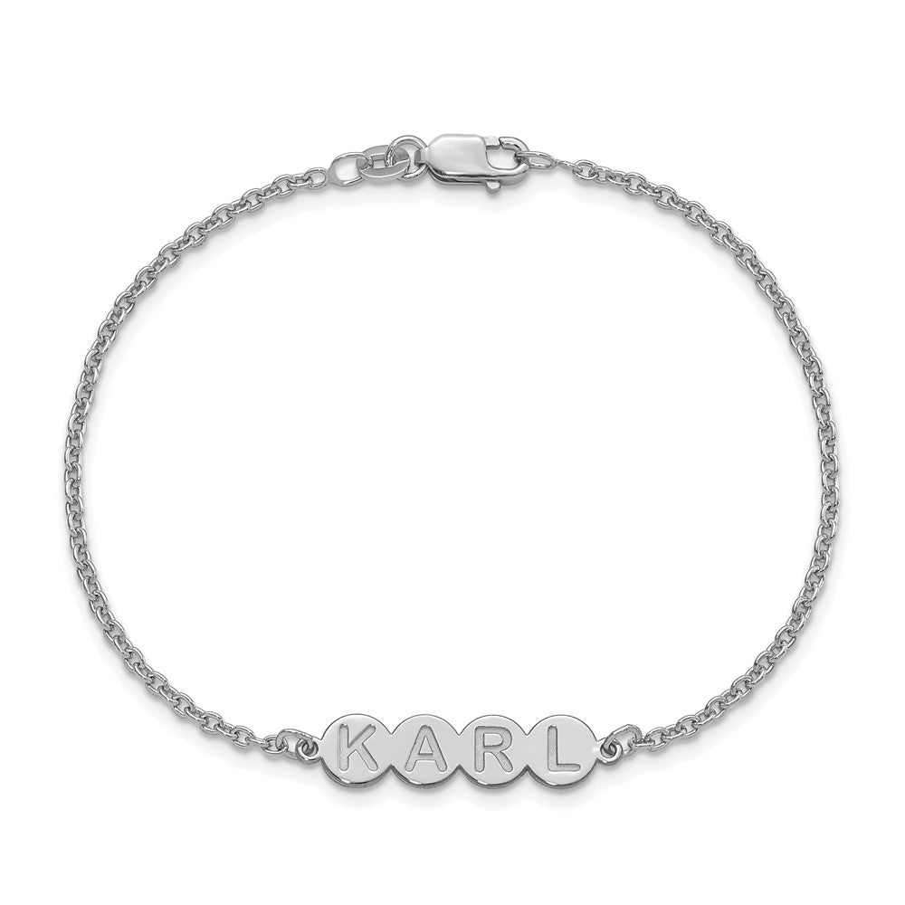 Sterlingsilber Silber/rhodiniert 4 Buchstabe Blase Armband