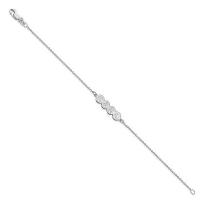 14K Weißgold 4 Buchstabe Blase Armband