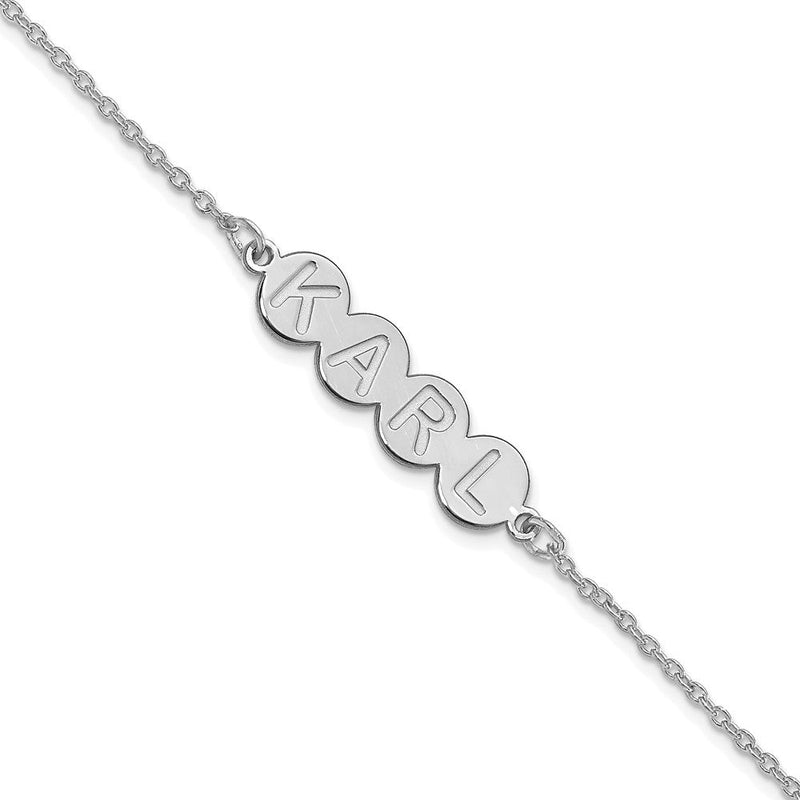 14K Weißgold 4 Buchstabe Blase Armband