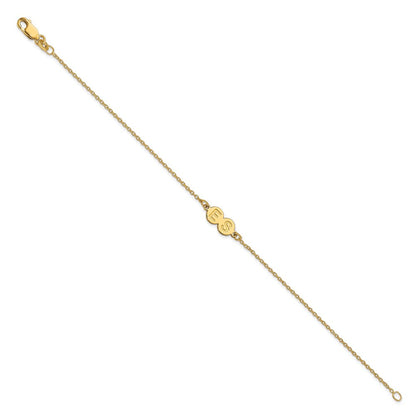 Vergoldet Sterlingsilber /gold 2 Buchstabe Blase Armband