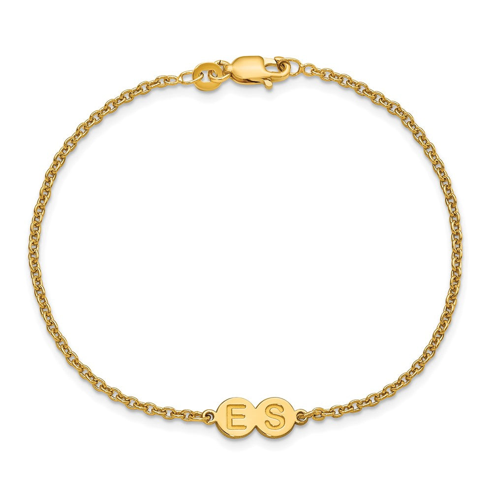 Vergoldet Sterlingsilber /gold 2 Buchstabe Blase Armband