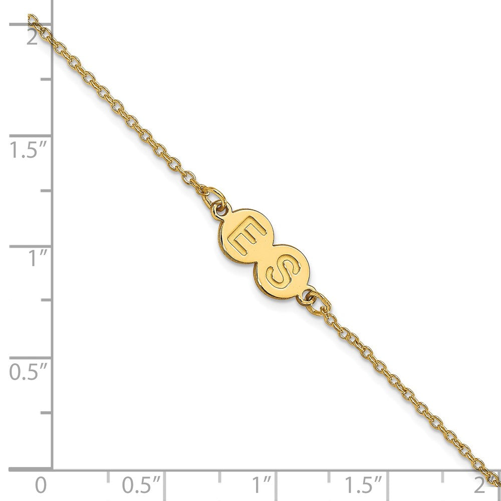 Vergoldet Sterlingsilber /gold 2 Buchstabe Blase Armband